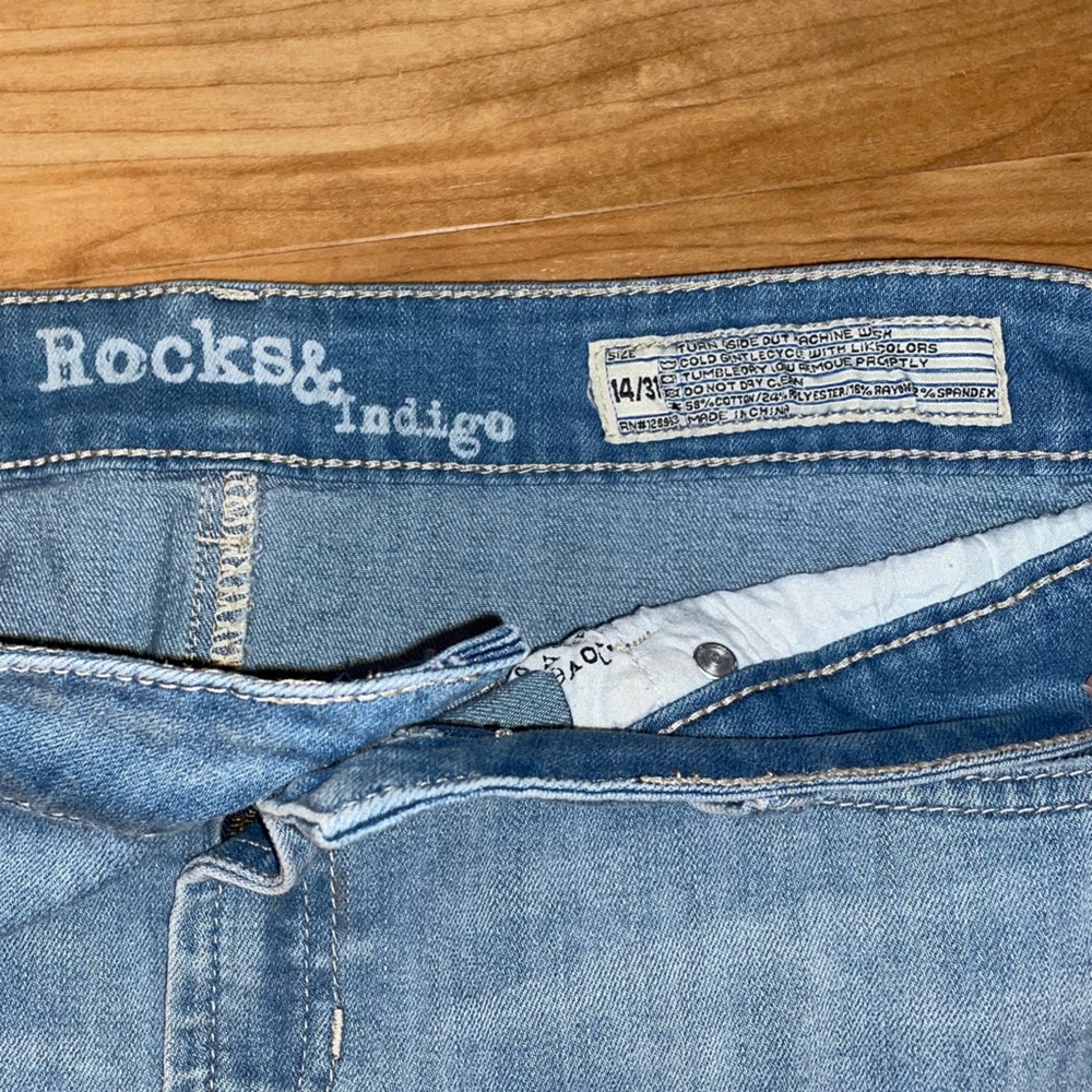 Rocks & Indigo Stretch Denim Mini Skirt with Appliqué 14 - Picture 6 of 7